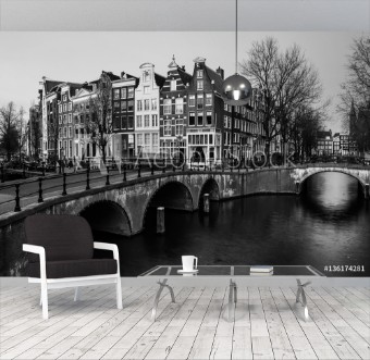 Picture of Amsterdam Netherlands canals and bridges